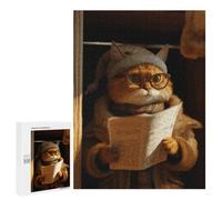 para Adultos 500 PCS Rompecabezas Reading Cute Cartoon Cat Rompecabezas para Adultos Juego Familiar Corte De Precisión Cumpleaños Y Navidad 500 PCS