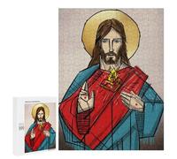 para Adultos 500 PCS Rompecabezas Sacred Heart of Jesus Rompecabezas para Adultos Juego Familiar Corte De Precisión Cumpleaños Y Navidad 500 PCS