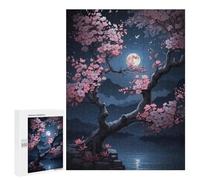 para Adultos 500 PCS Rompecabezas Sakura Night Rompecabezas para Adultos Juego Familiar Corte De Precisión Cumpleaños Y Navidad 500 PCS
