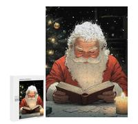 para Adultos 500 PCS Rompecabezas Santa Claus Reading by Candlelight Christmas Rompecabezas para Adultos Juego Familiar Corte De Precisión Cumpleaños Y Navidad 500 PCS