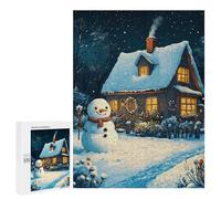 para Adultos 500 PCS Rompecabezas Snowy Cottage Christmas Rompecabezas para Adultos Juegos Relajantes para La Diversión Familiar Juego Desafiante Regalos 500 PCS