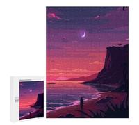 para Adultos 500 PCS Rompecabezas SoCal LA Sunset Pixel Art Rompecabezas para Adolescentes Juego Práctico Decoración del Hogar Juego Desafiante Regalos 500 PCS