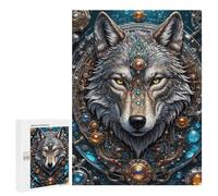 para Adultos 500 PCS Rompecabezas Starlight Wolf Protector Rompecabezas para Adolescentes Juego Práctico Decoración del Hogar Juego Desafiante Regalos 500 PCS