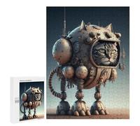 para Adultos 500 PCS Rompecabezas Steampunk Cat Robot Rompecabezas para Adolescentes Juego Práctico Decoración del Hogar Juego Desafiante Regalos 500 PCS