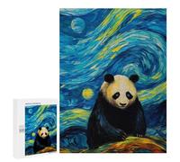 para Adultos 500 PCS Rompecabezas The Starry Night Panda Rompecabezas para Adultos Juegos Relajantes para La Diversión Familiar Juego Desafiante Regalos 500 PCS