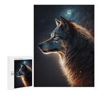 para Adultos 500 PCS Rompecabezas The Wolf and The Moon Rompecabezas para Adultos Juego Familiar Corte De Precisión Cumpleaños Y Navidad 500 PCS