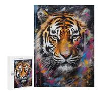 para Adultos 500 PCS Rompecabezas Tiger Walking in Paint Rompecabezas para Adultos Juegos Relajantes para La Diversión Familiar Juego Desafiante Regalos 500 PCS
