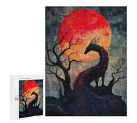 para Adultos 500 PCS Rompecabezas Tissue Bloodmoon Dragon Rompecabezas para Adolescentes Juego Práctico Decoración del Hogar Juego Desafiante Regalos 500 PCS
