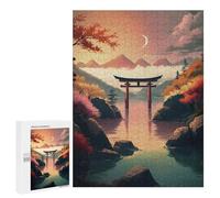 para Adultos 500 PCS Rompecabezas Torii Gate in The Lake Rompecabezas para Adolescentes Juego Práctico Decoración del Hogar Juego Desafiante Regalos 500 PCS