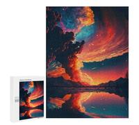para Adultos 500 PCS Rompecabezas Volcanic Sky Reflections Rompecabezas para Adultos Juegos Relajantes para La Diversión Familiar Juego Desafiante Regalos 500 PCS