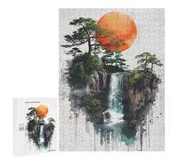 para Adultos 500 PCS Rompecabezas Waterfall Japanese Rompecabezas para Adultos Juego Familiar Corte De Precisión Cumpleaños Y Navidad 500 PCS