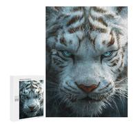 para Adultos 500 PCS Rompecabezas White Tiger Close-Up Rompecabezas para Adolescentes Juego Práctico Decoración del Hogar Juego Desafiante Regalos 500 PCS