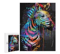 para Adultos 500 PCS Rompecabezas Zebra Animal Painting Rompecabezas para Adultos Juego Familiar Corte De Precisión Cumpleaños Y Navidad 500 PCS
