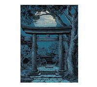 para Adultos 52x38cm/1000pcs Rompecabezas Japanese Torii Gate Under Moonlight Rompecabezas para Adultos Juegos Relajantes Decoración De Pared Actividades Divertidas En Casa, 52x38cm/1000pcs