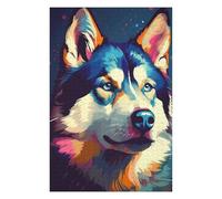 para Adultos 75x50cm/1000pcs Rompecabezas Colorful Husky Portrait-2 Rompecabezas para Adultos Juegos Relajantes Decoración Actividades Divertidas En Casa 75x50cm/1000pcs