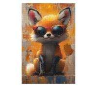 para Adultos 75x50cm/1000pcs Rompecabezas Cool Fox in Sunglasses Rompecabezas para Adolescentes Juego De Ingenio Análisis Y Lógica Juego Desafiante Regalos 75x50cm/1000pcs