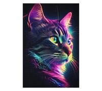 para Adultos 75x50cm/1000pcs Rompecabezas Neon Cat Portrait-8 Rompecabezas para Adultos Juegos Relajantes Decoración Actividades Divertidas En Casa 75x50cm/1000pcs