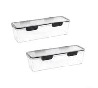 para almacenamiento Fideos Plástico Negro 2 Unidades para almacenamiento | Plástico grueso, estructura firme, uso repetido, cocina y nevera, compacto