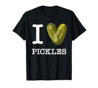 para Amantes de los pepinillos: I Love Pickles Texto Blanco Camiseta