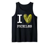 para Amantes de los pepinillos: I Love Pickles Texto Blanco Camiseta sin Mangas