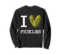 para Amantes de los pepinillos: I Love Pickles Texto Blanco Sudadera