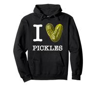 para Amantes de los pepinillos: I Love Pickles Texto Blanco Sudadera con Capucha