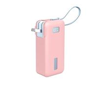 para Anaker Nano, Funda Protectora de Silicona para batería Externa, 3 en 1, 10000 mAh, A1637, Funda a Prueba de Polvo y Golpes (Rosa)