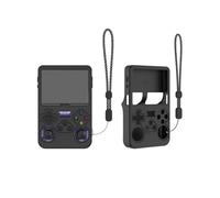 para ANBERNIC R36S Funda Protectora de Silicona para Consola de Juegos R36S, Protección contra Caídas, Funda Blanda de Color Liso Simple, Accesorios. (Negro)