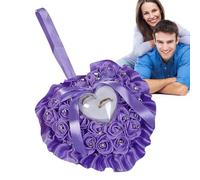 Para Anillos De Rosas - Soporte Para Bodas De Palisandro En Forma De Corazón | Estuche Compacto Para Almacenamiento De Joyas De Compromiso | Este Accesorio Romántico Crea Un Momento Memorable Par