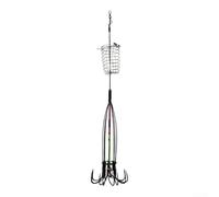 Para anzuelo de pesca de pulpo, señuelo de acero al carbono de 16 ganchos | Cuentas luminosas, atracción con poca luz, pesca nocturna para aumentar, 26 cm de longitud, alta visibilidad