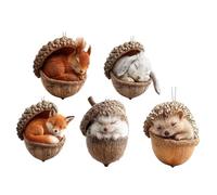 para árbol de Navidad, 5 Unidades, acrílico 2D, decoración Plana, decoración navideña con Figuras de Animales, para Familiares y Amigos, para Interior y Exterior, Ventana, Mesa, Sala