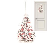 para árbol de Navidad, colgante de madera con cuerda, decoración de Navidad, para dormitorio, pared, aula, ventana, habitación, patio, exterior, parte delantera, San Valentín