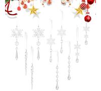 para Árbol De Navidad | Colgante Navideño de Acrílico 2D - s de Acrílico para Navidad con Forma de Copo de Nieve,para Decoración De Invierno Dormitorio