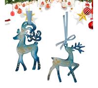 para árbol de Navidad - de Reno acrílico 2D | Elegante Colgante de Copo de Nieve, para alféizar de Ventana, balcón, Puerta, Pared, jardín, Patio, y Porche