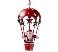para árboles - Hierro 2.36x2.36x4.33 Pulgadas | Decoración de muñeco de Nieve de Papá Noel con Globo aerostático, navideño Colgante caprichoso | Balcón Escalera Patio Escaparate Puerta