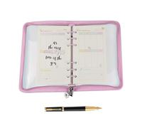 para archivadores - 6 anillas de PVC transparente con cremallera protectora, 25 cm x 18 cm, carpeta de archivos, económica, para cuaderno rellenable, escuela, estudio, hogar, viajes, bodas