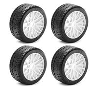 Para Arrma Para Infracciones Para Delitos Graves Para Limitless 1/7 4 Piezas 100×42 Mm Neumáticos RC 17 Mm Mejora Hexagonal RC Recambios(White)