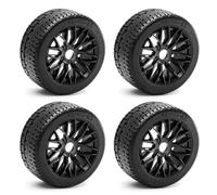 Para Arrma Para Infracciones Para Delitos Graves Para Limitless 1/7 4 Piezas 100×42 Mm Neumáticos RC 17 Mm Mejora Hexagonal RC Recambios(Black)