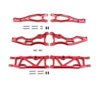 Para ARRMA Para KRATON Para OUTCAST Para Notorious 6S Para BLX 1/8 Juego Brazos Control Inferiores Superiores Aleación Aluminio Con Rodamientos Bolas Pivotantes Rc Maquetas Piezas(Red)