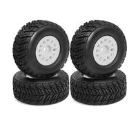 Para Arrma Para Mojave Para GROM 1/14 1/16 1/18 4 Piezas Neumáticos Y Ruedas Hexagonales 12 Mm Diámetro Exterior 2,56" RC Todoterreno Camión Recorrido Corto Rc Orugas Neumáticos(White)