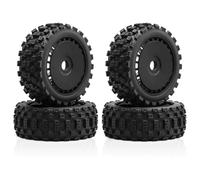 Para ARRMA Para Outcast Para Kraton Para Traxxas Para E-revo 1/8 Neumáticos Camión Monstruo 17mm Hex 4 Uds Garra Chocolate Todoterreno Resistente Repuestos(Black)