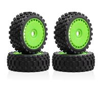 Para ARRMA Para Outcast Para Kraton Para Traxxas Para E-revo 1/8 Neumáticos Camión Monstruo 17mm Hex 4 Uds Garra Chocolate Todoterreno Resistente Repuestos(Green)