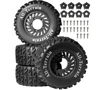 Para Arrma Para Traxxas Para Slash Para HPI Para Vkar Para Redcat Para HSP LRP 1/8 1/10 Ruedas 12 17mm Hex RC Course Truck Monster Car Parts RC Juguetes(Black 1)