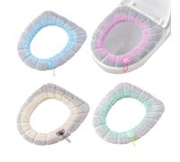 Para Asiento De Inodoro: Almohadilla Cálida Para Asiento De Inodoro, Para Asient De Inodoo De Invierno, 4 Piezas De Suministros De Baño Cálidos, Cojín Más Cálido Para Asientos De Inodro