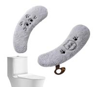 para asiento de inodoro con calefacción, 1 par, autoadhesivo, lavable | Calentador de baño para tapa de inodoro para niños adultos mayores invierno frío apartamento
