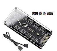para ASUS Aura Sync RGB ARGB 10 Hub Splitter,Adaptador de cable de extensión de alimentación SATA Cable ARGB RGBW 5V 3 pin LED tira luz PC RGB Fan Cooler