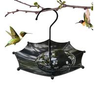 para Aves con Forma de Sombrilla | Bandeja para Pájaros,Estación de Agua en Forma de Paraguas con Gancho para Terraza, Cabaña, Patio, Jardín Trasero, Cubierta, Barandilla y Balcón de