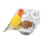 para Aves De Jaula - Cuenco De Acero Inoxidable para Periquitos | Transparente Antideslizante con Percha para Periquitos, Ninfas, Canarios Y Cotorras