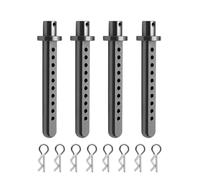 Para Axial Para SCX10 1/10 4 Piezas Carrocería De Aluminio Montaje En Poste Carcasa Coche Con Fijación Abrazadera R Oruga RC Vehículo Accesorios Piezas(Titanium)