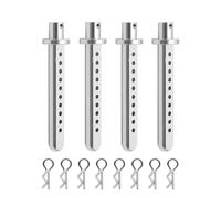 Para Axial Para SCX10 1/10 4 Piezas Carrocería De Aluminio Montaje En Poste Carcasa Coche Con Fijación Abrazadera R Oruga RC Vehículo Accesorios Piezas(Silver)